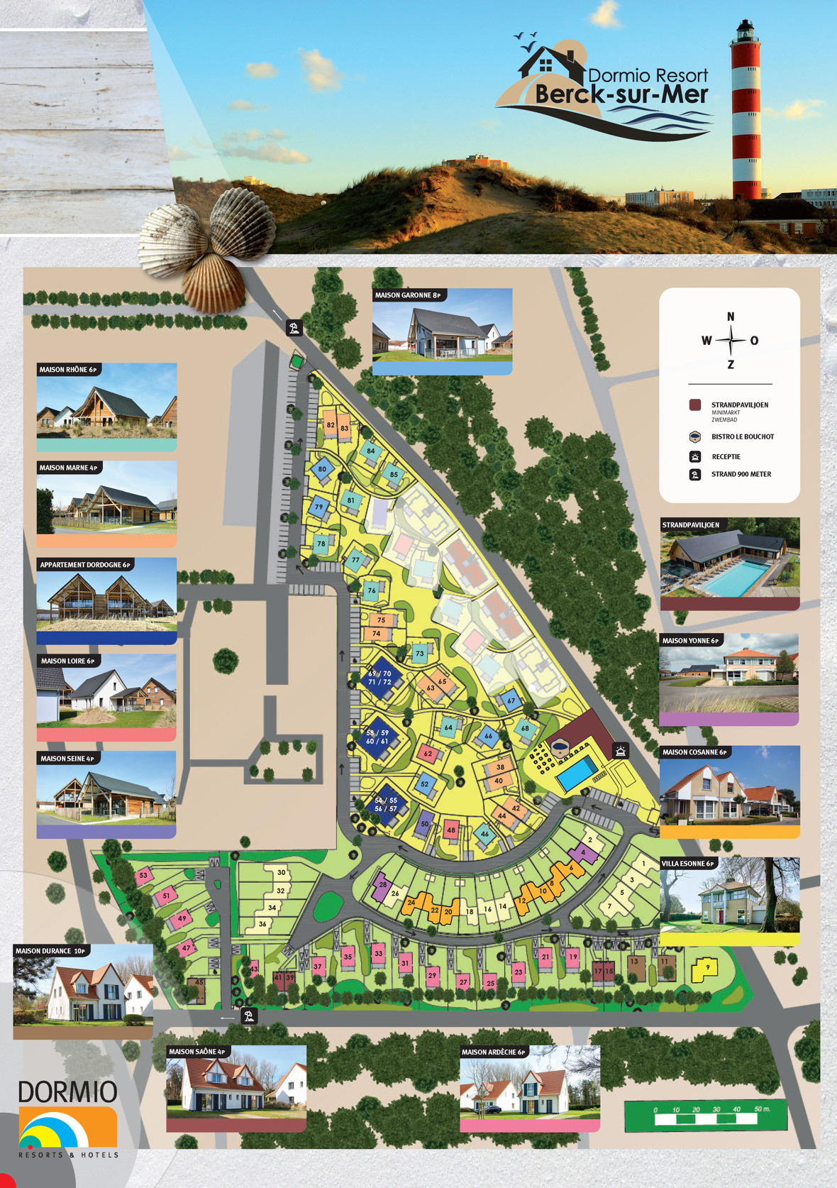 Plattegrond Dormio Resort Berck-sur-Mer