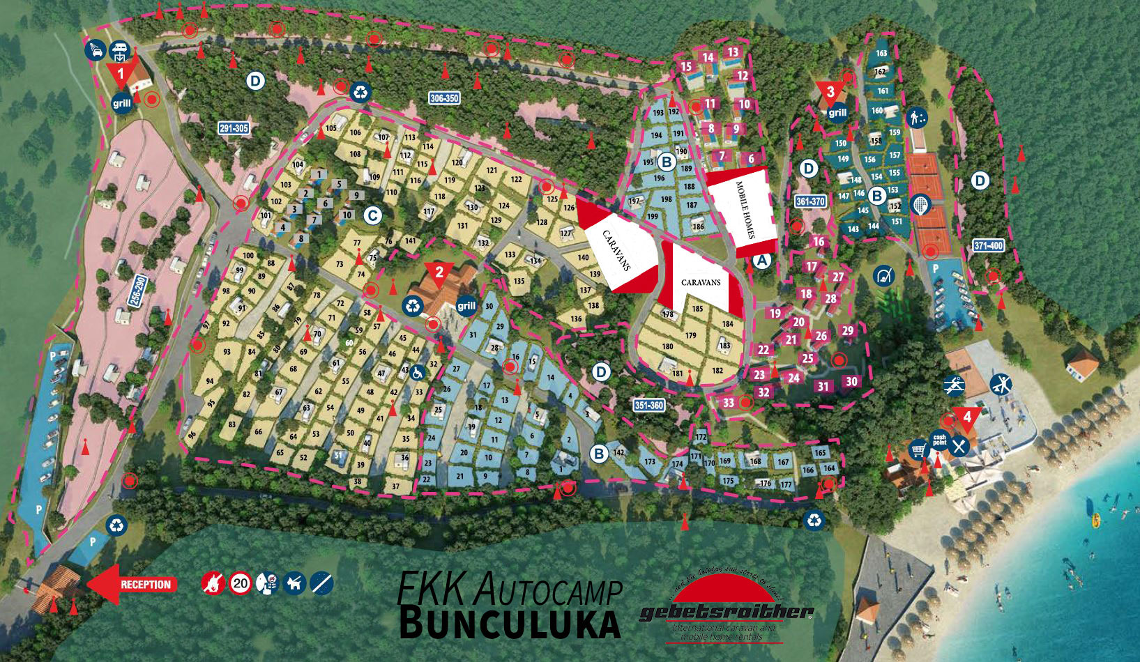 Plattegrond FKK Bunculuka Camping Resort