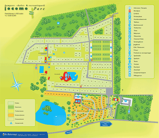 Plattegrond camping Jocomo Parc - geplaatst door Huurtent.nl