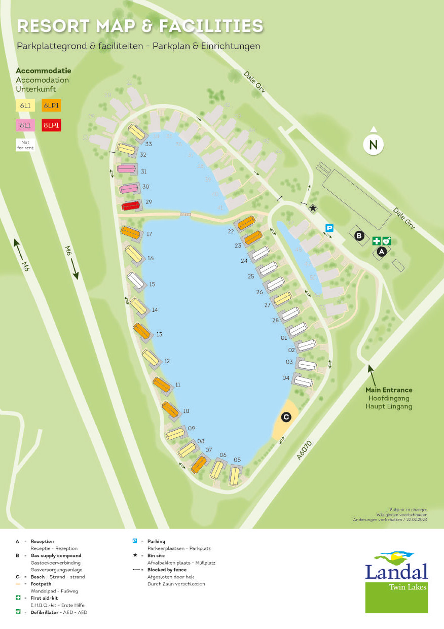 Plattegrond Landal Twin Lakes