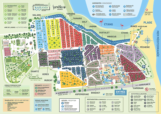 Plattegrond camping Les Sablons - geplaatst door Huurtent.nl