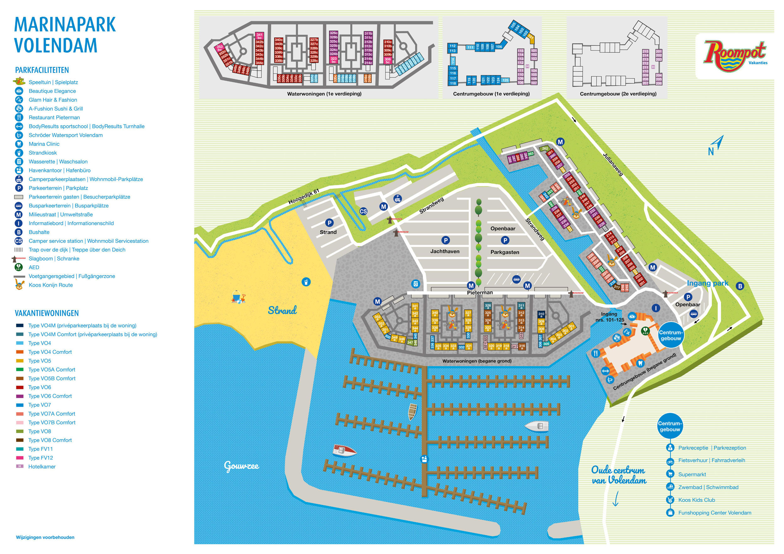 Plattegrond Roompot Marinapark Volendam