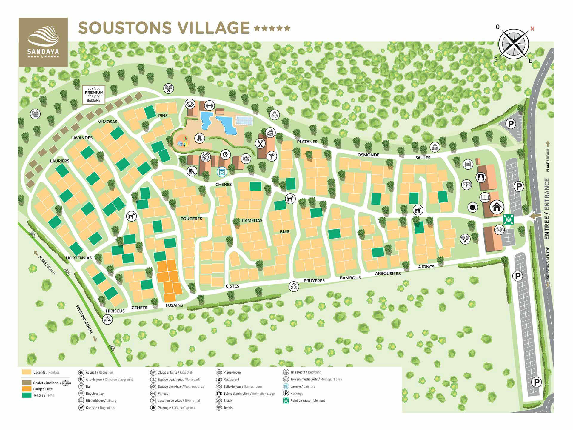 Plattegrond Soustons Village