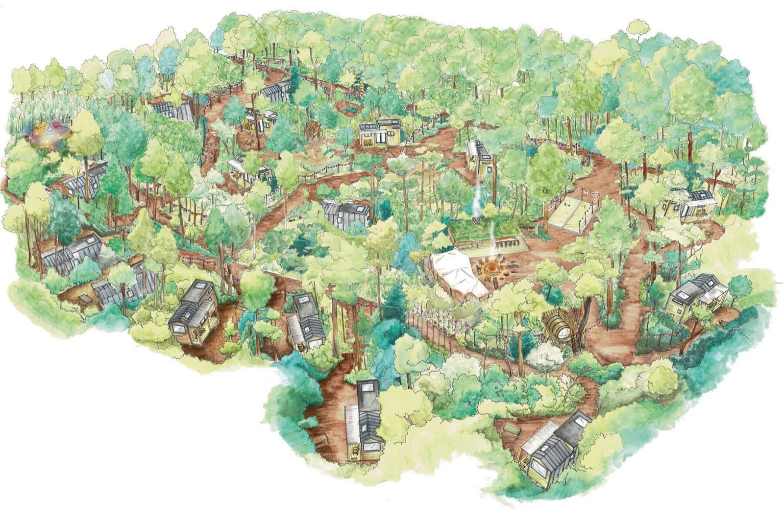 Plattegrond TinyParks The Forest Cabins