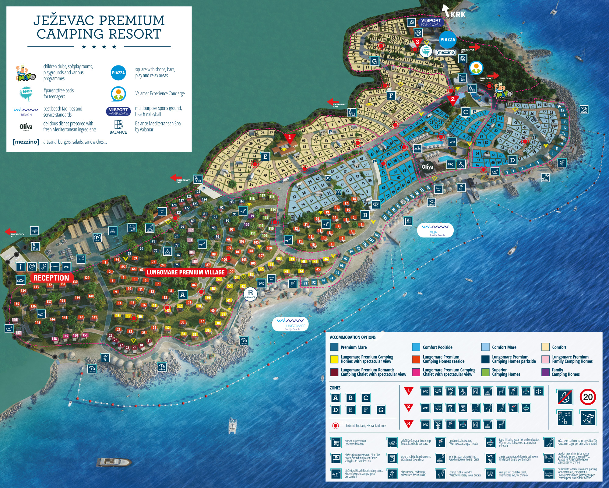 Plattegrond Valamar Camping Ježevac