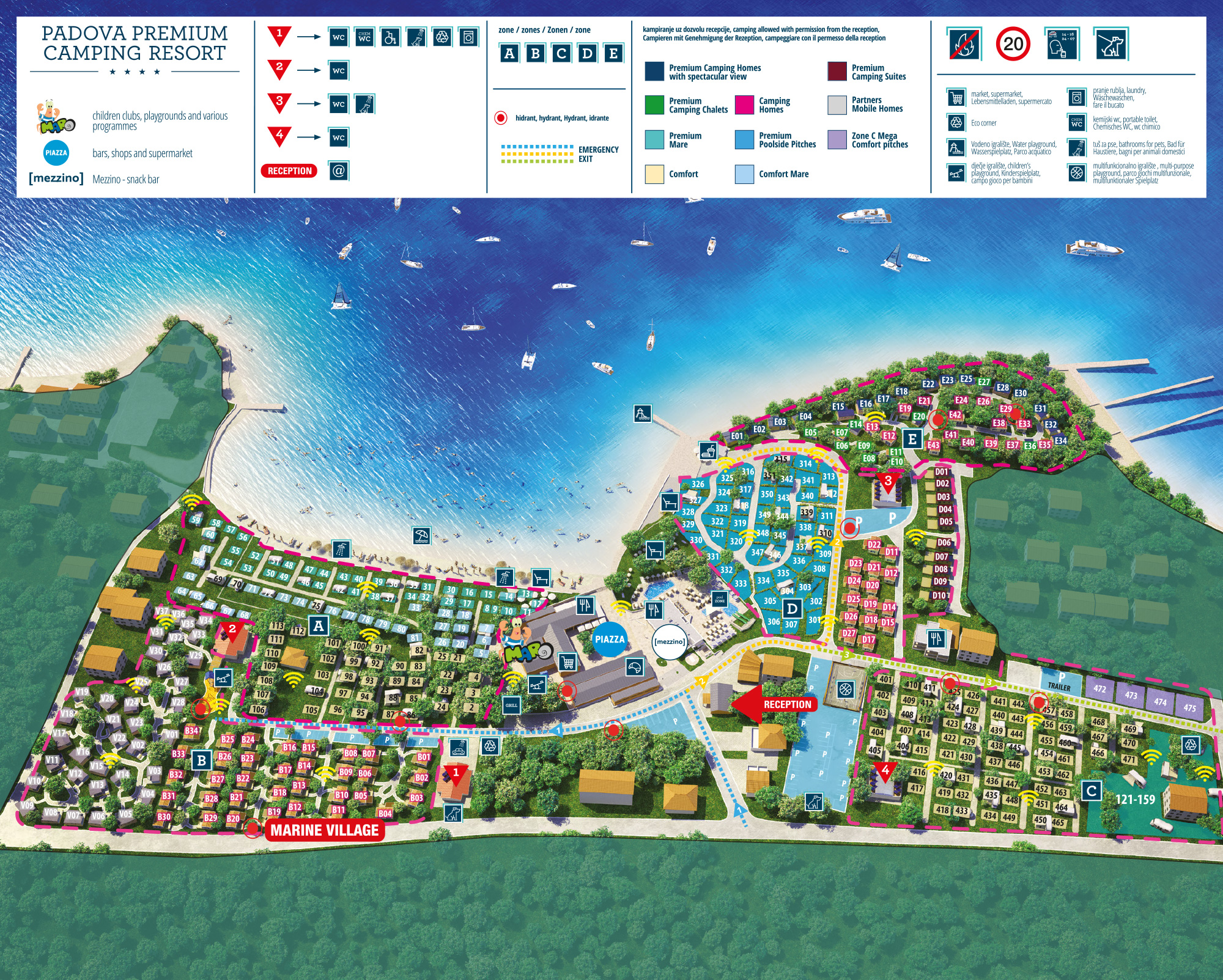 Plattegrond Valamar Camping Padova